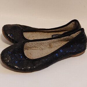 AMERICAN EAGLE SEQUIN Ballet Flats Women's Size 8 Sherpa lined